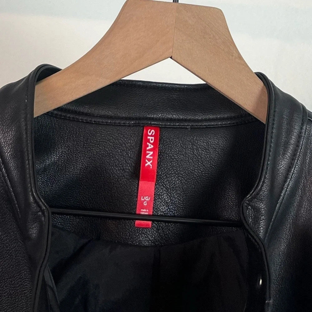 NWT SPANX Faux Leather Moto Jacket In Black